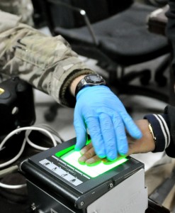 Collecting fingerprint records in Afghanistan. Credit: U.S. Defense Dept.